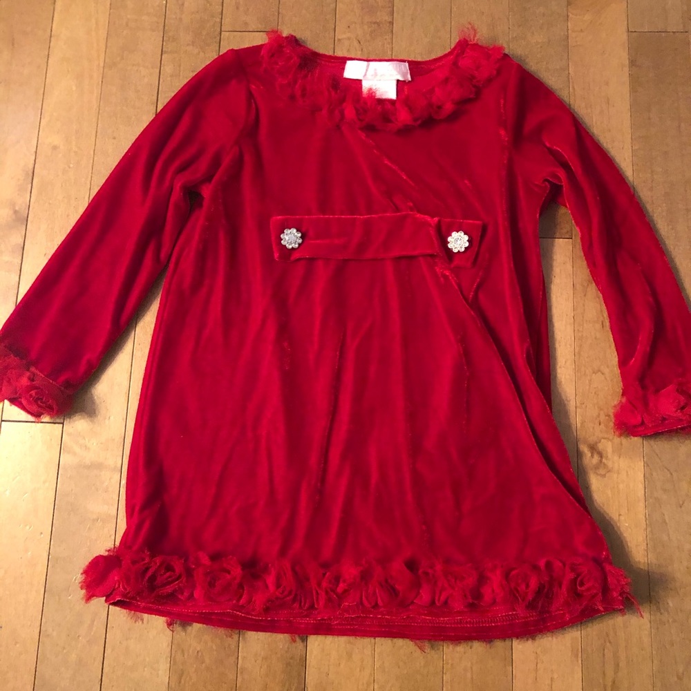 Girls Sz 5 Red Christmas Dress